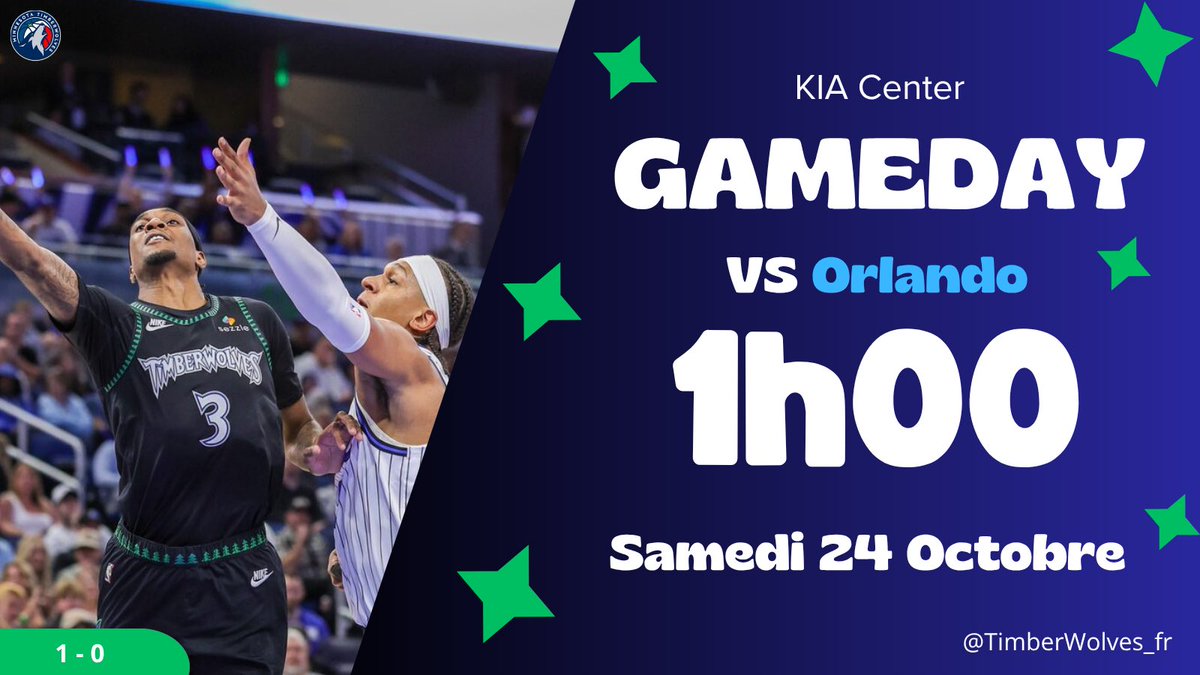 TimberWolves_fr's tweet photo. GAMEDAY‼️

Après Miami, Minnesota continue son roadtrip des franchises de Floride pour aller affronter Orlando. 

Il va falloir prouver que la performance d’Ant n’est pas qu’un coup de chaud mais le début d’une run de MVP ! https://t.co/Cs34Bqpv9K