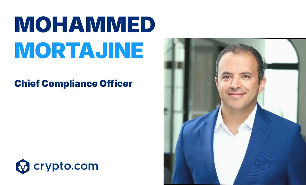 Csilla_cro's tweet photo. GM ☀️

https://t.co/kFi061w5nm has appointed Mohammed Mortajine as Chief Compliance Officer to strengthen governance, deepen regulatory engagement, and scale compliance capabilities across its expanding global platform.

Welcome to the #CROFam 🙌

All details 👇
https://t.co/BKXddVTOQM

#cryptocom #FFTB $CRO