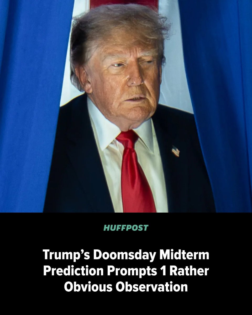 HuffPost's tweet photo. The president painted a bleak picture of what’s to come if Democrats win control of Congress. https://t.co/t1qCjDY34K