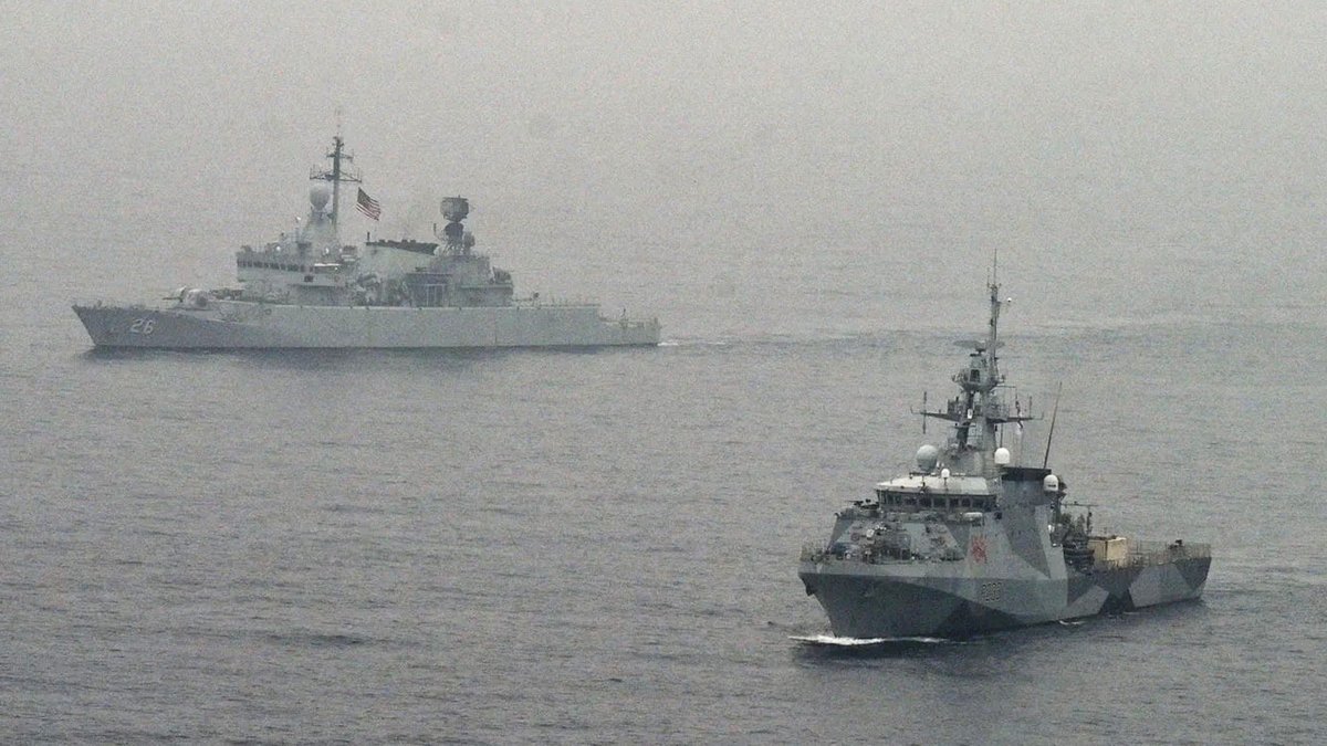 NavyLookout's tweet photo. HMS Tamar and HMS Spey have completed 10-day exercise Bersama Lima 2026, alongside forces from Australia, Malaysia, New Zealand and Singapore.

Participants included 🇸🇬RSS Intrepid, 🇦🇺HMAS Stalwart and 🇲🇾KD Lekir, together with submarines and aircraft conducting ASW, air defence, maritime security operations and naval gunfire support drills. HMS Tamar also embarked a RNZN boarding team to practise intercepting vessels suspected of illegal fishing and drug smuggling.

The exercise demonstrated the endurance of the Five Power Defence Arrangements established more than 50 years ago.

HMS Spey will continue patrols and diplomatic engagements in Southeast Asia, while HMS Tamar heads towards Australia and New Zealand via Pacific island nations for further maritime security operations.