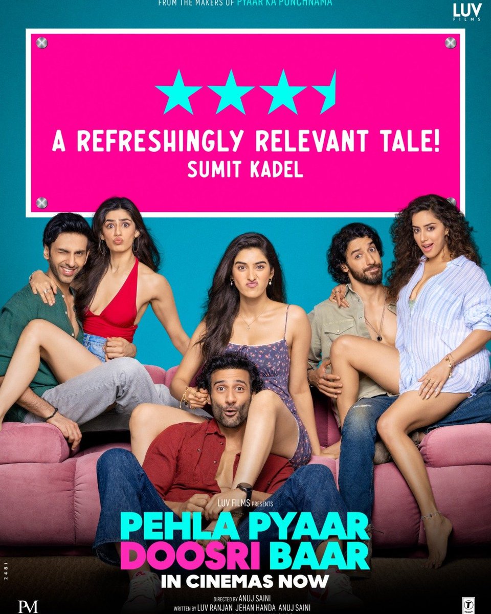 MBFWorld's tweet photo. A refreshing relevant tale🤩

#PehlaPyaarDoosriBaar In Cinemas now

Book your tickets.

#SparshWalia #AlishaChopra #KunalVaid

 #AnujSaini @jehan_handa #LuvRanjan 
 @LuvFilmsLLP @TSeries @PenMovies https://t.co/fG7Vb6Zd7i