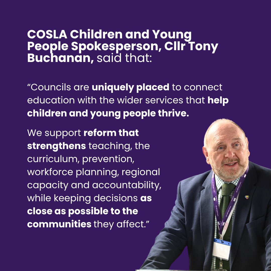 COSLA's tweet photo. The next post in our COSLA Explains series looks at education reform as part of the Scottish Government's Local Government Reform proposals. 

Swipe to find out more ➡️ https://t.co/bq0oIFZiMB