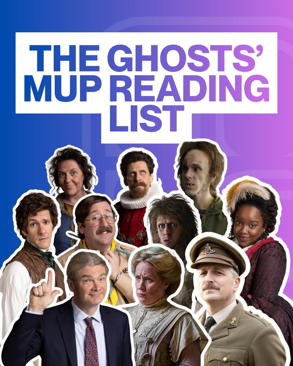 ManchesterUP's tweet photo. With Ghosts: The Possession of Button House hitting cinemas today, we couldn't resist imagining what the residents of Button House would be reading from our MUP catalogue.

Thomas has made a beeline for the Romantic poets. Mary is browsing the witchcraft section. Julian is causing trouble in Politics.

From plague and prehistory to power and poetry, swipe through to see our picks. 

Which ghost has the best TBR? Let us know 👇