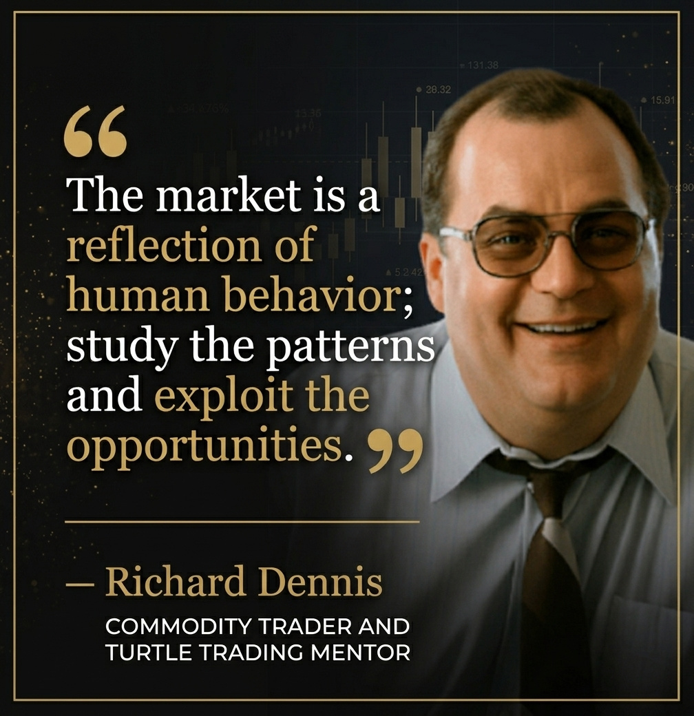 QuantifiedStrat's tweet photo. The market is a reflection of human behavior; study the patterns and exploit the opportunities.

- Richard Dennis