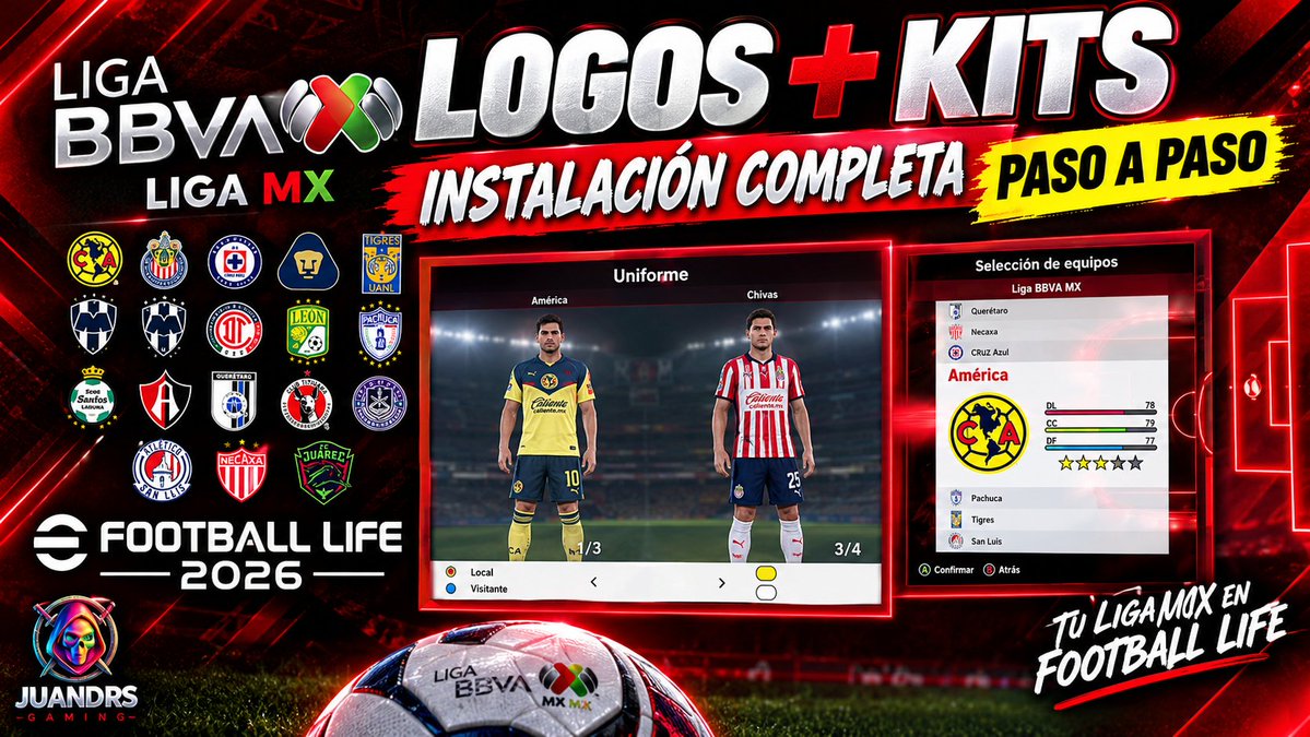pesfiles_com's tweet photo. PES 2021 Update Liga MX Mod Season 2026 by Juandrs Gaming
https://t.co/CbyCCCmzVi

Liga MX logos and kits for #PES2021
#eFootball2027 #PES2021 #eFootball #pesfiles #PES2017 #PES https://t.co/KqJJvtJObN