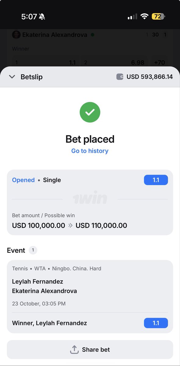 vvs_bets's tweet photo. 1.1x odds 💸 Leylah fernandez

$100 if she wins ($20 x 5 users)

Giving away in 72 hours

Need to Follow, heart, repost, and tag 2 friends. 💎 https://t.co/xc4tqCk5Yd