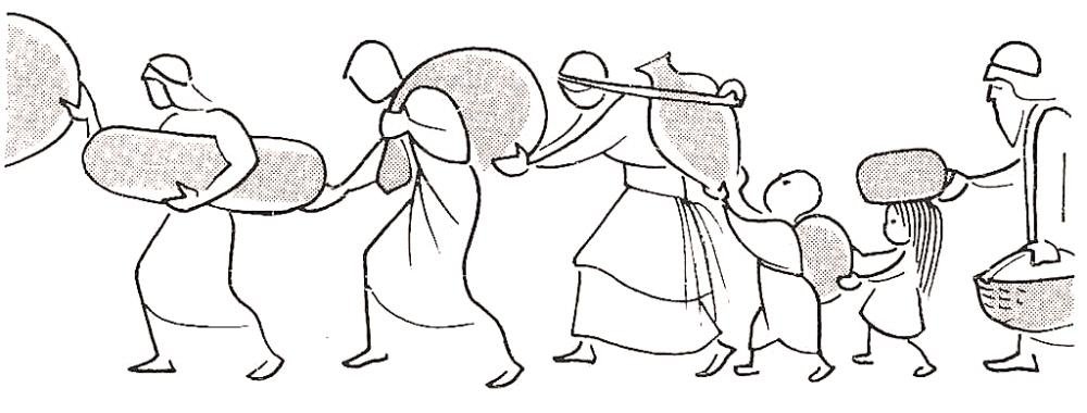 Librarymaid's tweet photo. @bigdoggers_rxl I've always liked this simple illustration in the GNB - reminds me that we continue to bear our own responsibilities as well as helping others! https://t.co/dLICK2Xlru