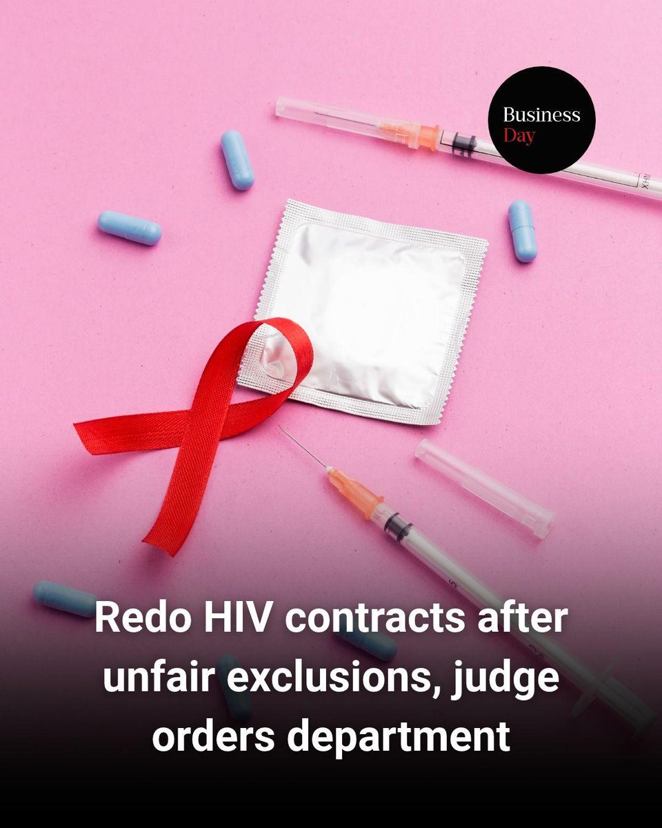 BDliveSA's tweet photo. The high court in Pretoria has dealt the health department a major blow, declaring the main contracts in its R15.5bn Aids drug tender unconstitutional and invalid. https://t.co/GIvD4B4WSx https://t.co/Y7EXSjBm2h