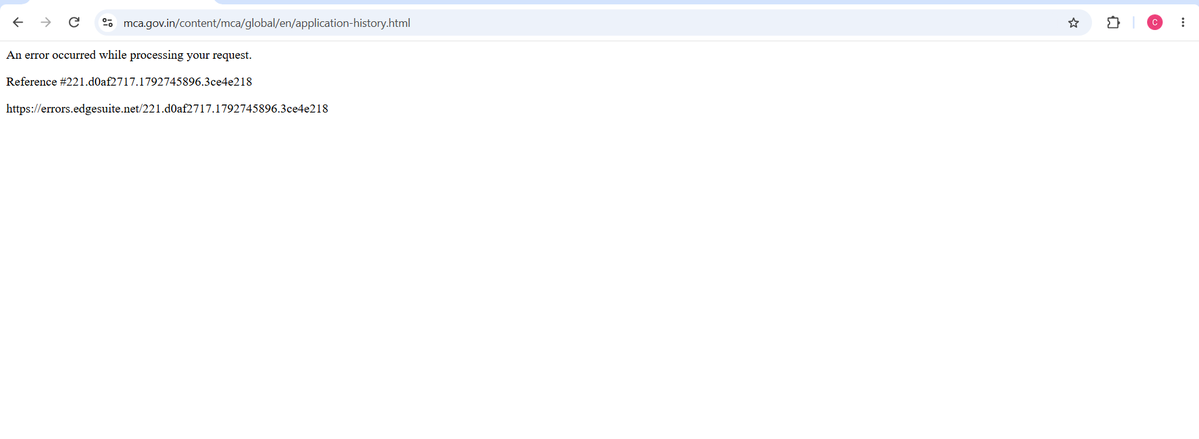 mundada_mitesh's tweet photo. Dear @MCA21India, the MCA website is completely down at the moment, displaying errors while accessing the portal.@HelpdeskMCA21V3 https://t.co/2H0BhXar65