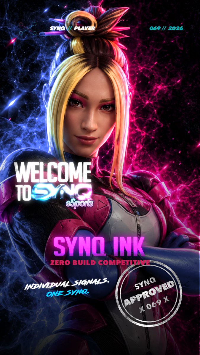 SYNQeSports26's tweet photo. THE QUEENS ROSTER JUST GOT STRONGER. 👑

One more player stepping into SYNQ.

Ink is now part of the Queens. 💙🩷

No big speech — just excited to see what she does from here.

#WeAreSYNQ #SYNQQueens #Fortnite https://t.co/gnGxvHBS8K