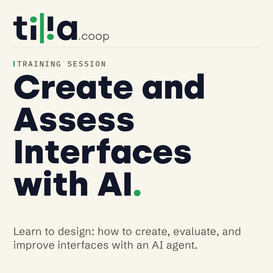 coopTilia's tweet photo. New session: a 2-day training for developers and POs to design, assess, and improve interfaces with AI. Master UX/UI fundamentals (need framing, visual hierarchy, accessibility) and build a complete HTML prototype using AI as your co-pilot.

More info: https://t.co/yTsn8vLgsD https://t.co/uSdyTE8E8m
