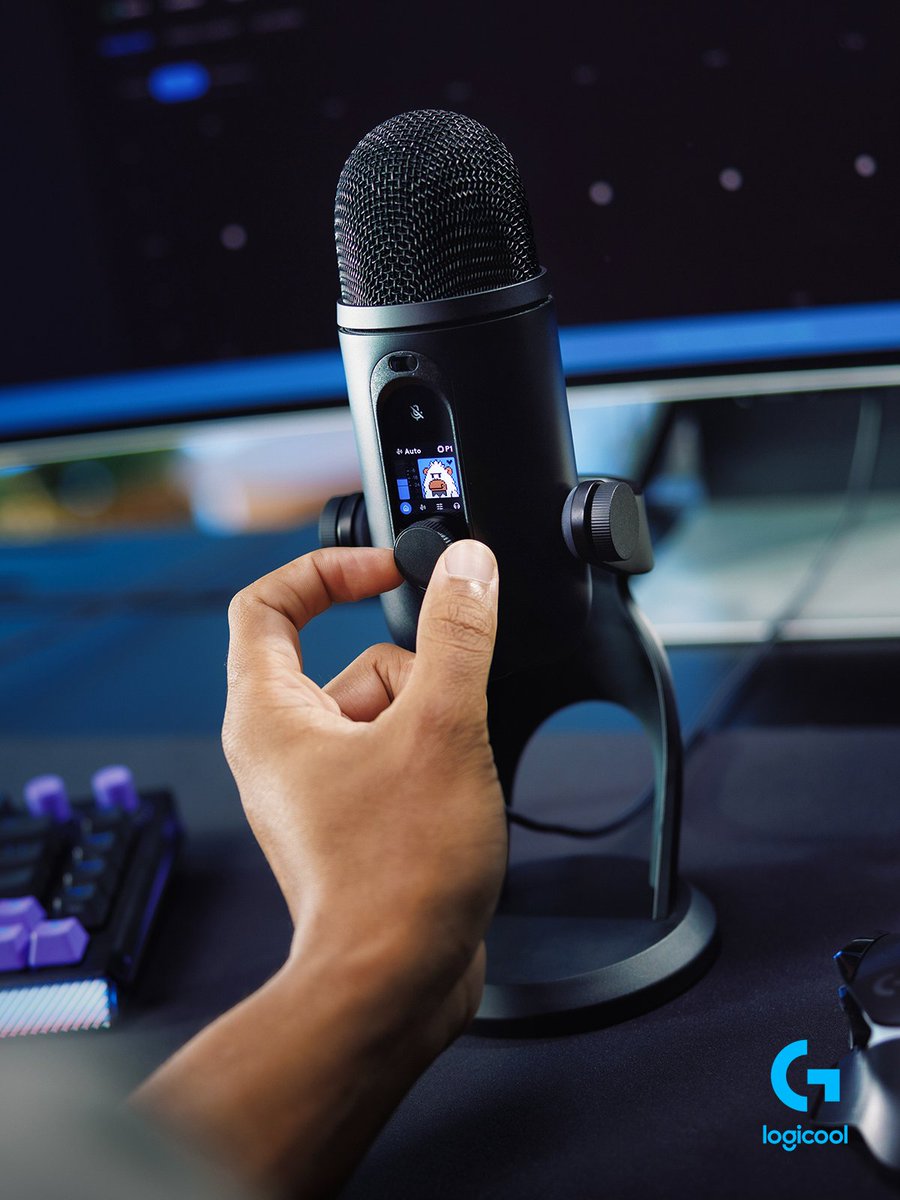 LogicoolG's tweet photo. USBで接続するだけで、プロ品質のサウンドを🎙️

『YETI 2』は、音質だけでなく、直観的な操作性にもこだわりました。

Yetiキャラクターが音声状態を視覚的に表示することで、音声レベルや設定が一目で分かる高解像度ディスプレイを搭載⚡

ゲームプレイにより集中できる操作性を実現しました。 https://t.co/eR0IKUdctz