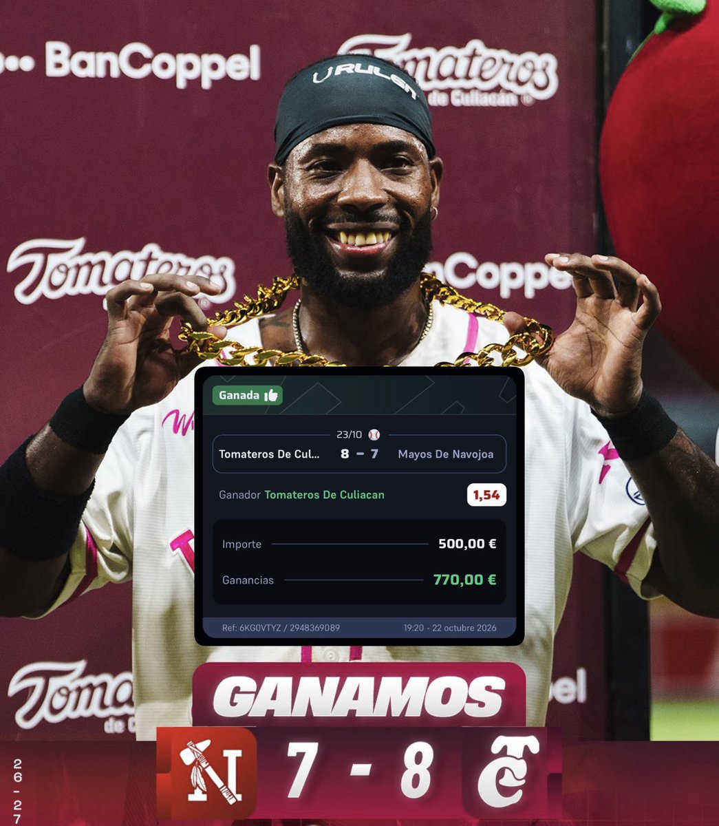 tipsterchat's tweet photo. Ganamooooooos 🤩

Que grande @RuyCepeda con el Stake 20 GRATIS ✅

👉🏻 https://t.co/uhrQmfWQqC https://t.co/7rVLbcz5Ue