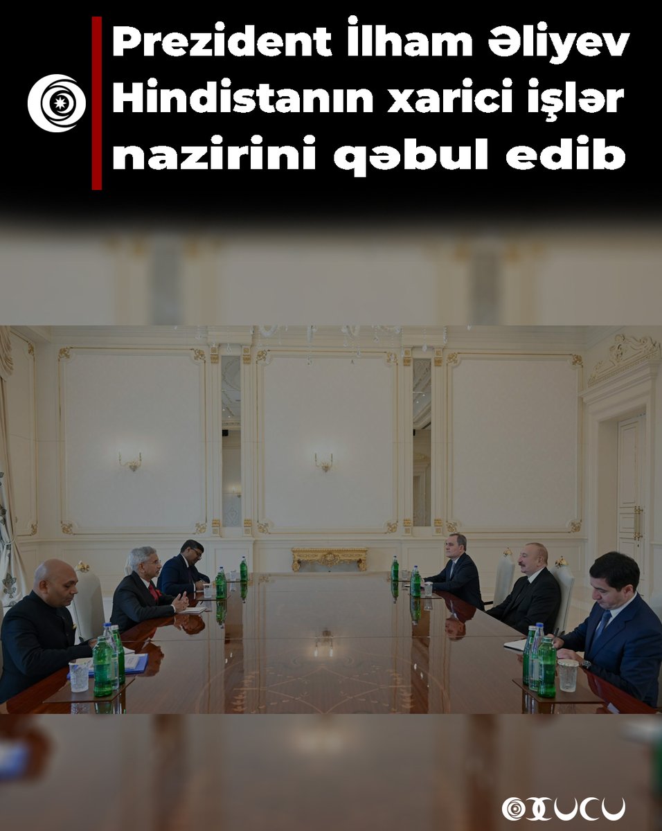 oxucuinfo's tweet photo. 🇦🇿Azərbaycan Respublikasının Prezidenti İlham Əliyev oktyabrın 23-də 🇮🇳Hindistan Respublikasının xarici işlər naziri Subrahmanyam Cayşankarı qəbul edib.

#İlhamƏliyev #Azərbaycan #Hindistan #SubrahmanyamCayşankar #NarendraModi #QlobalCənub #SonDəqiqə #Xəbərlər https://t.co/6zm0ytB84o