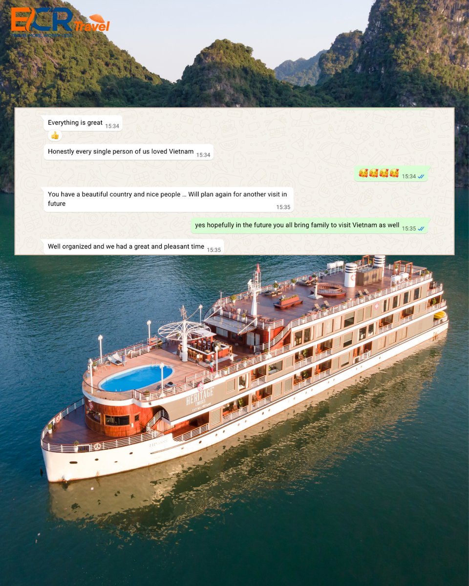 mayragalindo17's tweet photo. Heartfelt words from our lovely guests from Oman make us so happy. From Ha Long Bay and Sapa to Ba Na Hills and Central Vietnam’s coconut groves, it was a journey full of laughter, culture, and unforgettable memories. Thank you for trusting ECR https://t.co/w7pg9LM0TZ