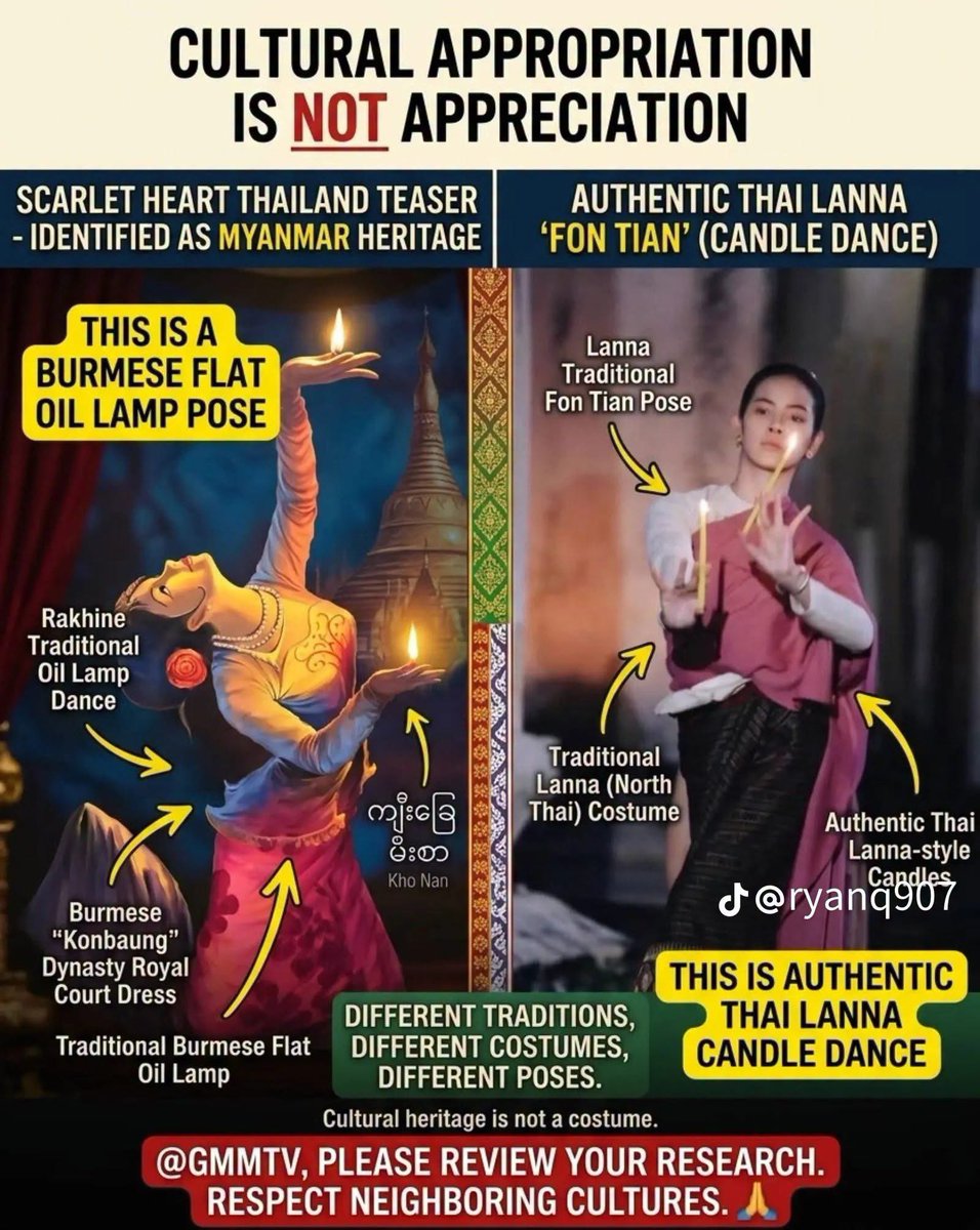 KhinKhi30428821's tweet photo. Please respect Myanmar culture and stop copying our traditional dress without credit.@GMMTV

GMMTV RESPECT OUR CULTURE 

#RespectMyanmarCulture 
#CreditOurHeritage https://t.co/c9Nsx4OipX