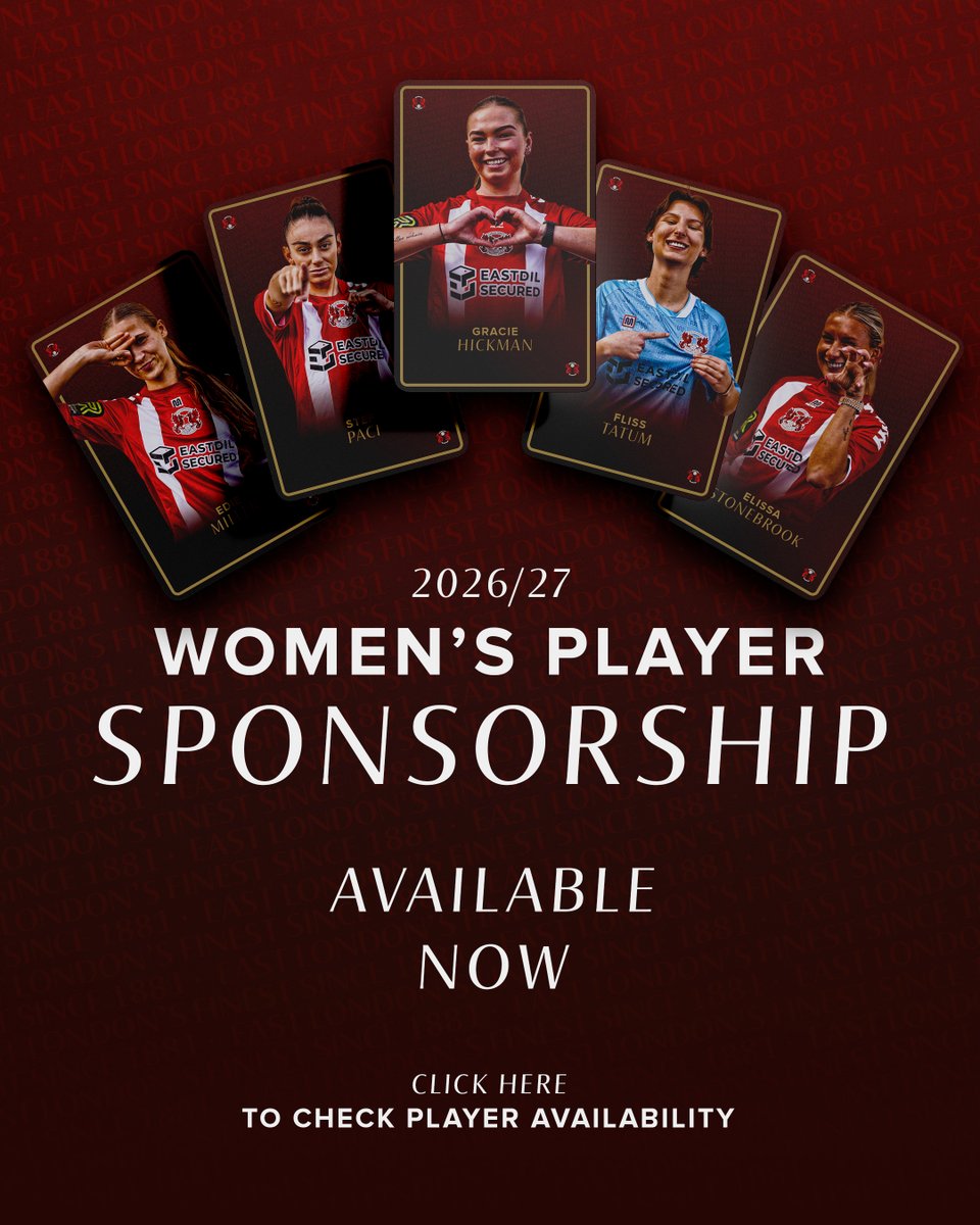 LOFCWomen's tweet photo. Be part of the O’s journey and support women's football in East London 🙌  

Player sponsorships are now available!  

🔗 https://t.co/fio4Em9QGW 

#LOFC #OneOrient https://t.co/19lBbJ12K0
