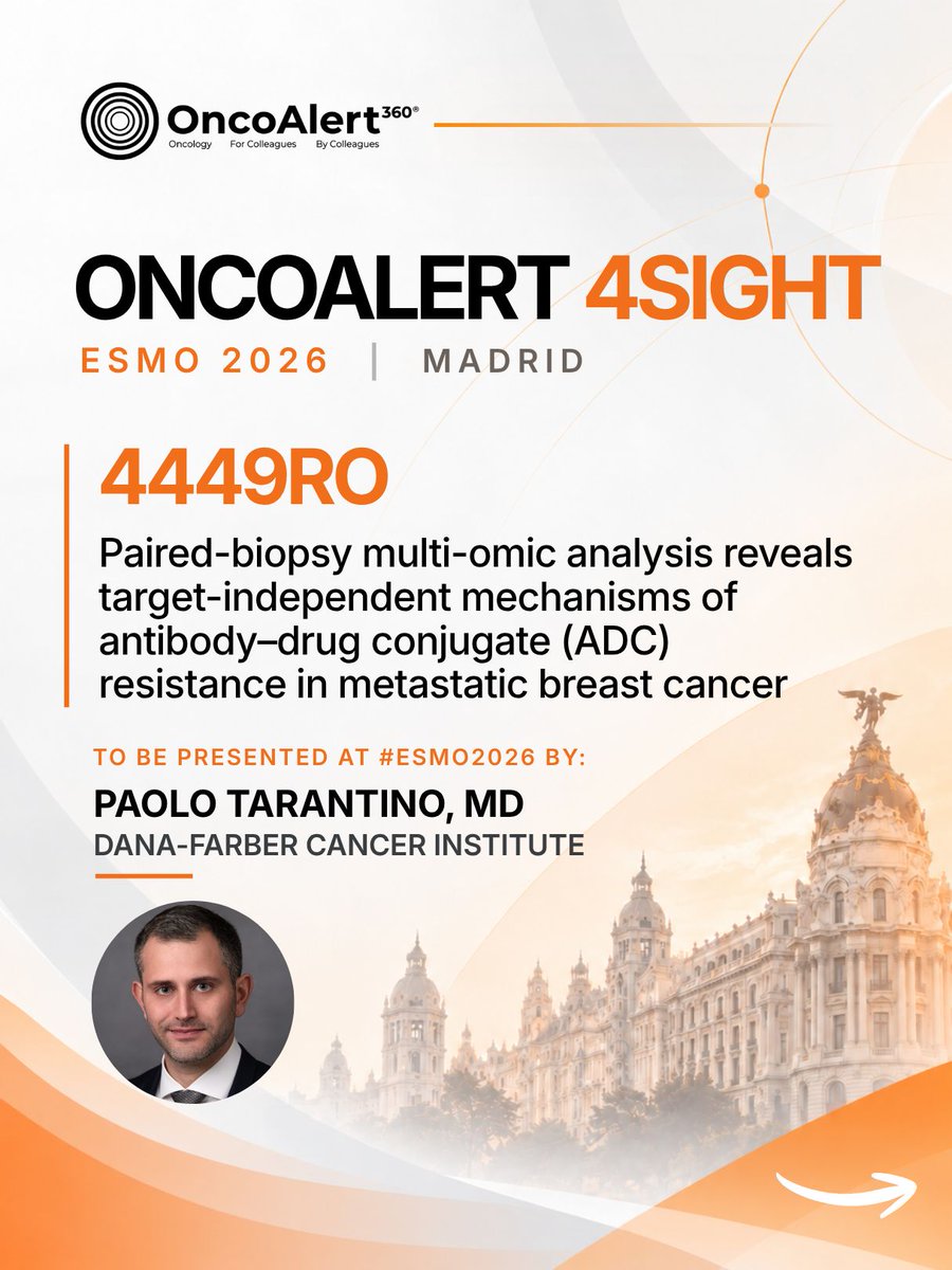 OncoAlert ESMO 2026 slide: OncoAlert360® Oncology For Colleagues By Colleagues (1 of 4)