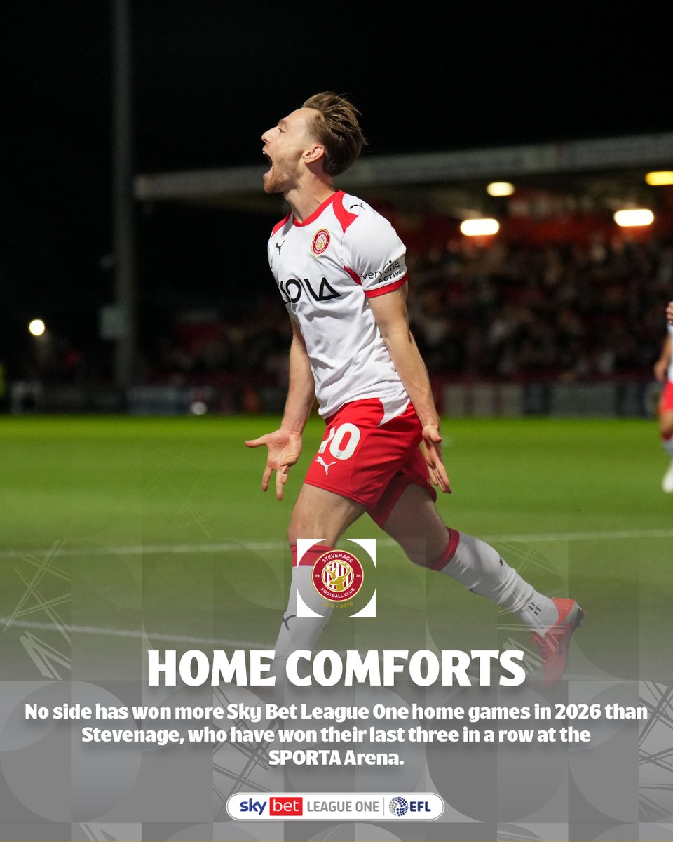 SkyBetLeagueOne's tweet photo. 🏠  @StevenageFC's fortress 👊

#EFL | #SkyBetLeagueOne https://t.co/RMjCvbXaiU