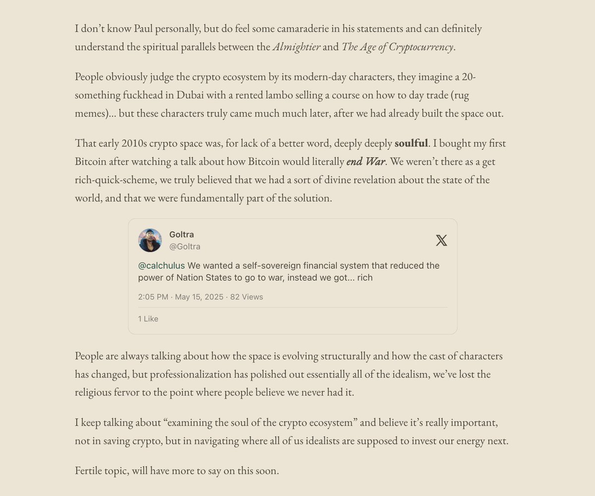 Goltra's tweet photo. @paulvigna Hey Paul, really really bad on me for letting your comments fall into the abyss here, sorry about that!

Just re-published my review on my substack and included your comments and response there

I definitely understand how the two works are linked

https://t.co/faVXNCZvhw https://t.co/ihOdidQpgo
