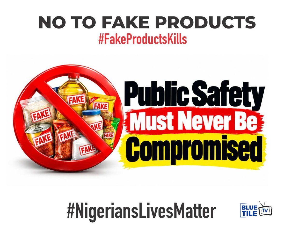 Adesikira's tweet photo. The market should be a place to meet our needs, not a place to unknowingly purchase danger. Every consumer deserves the confidence that what they buy is safe and genuine.

#FakeProductKills #NigerianLivesMatter https://t.co/TOuhyqc0bP