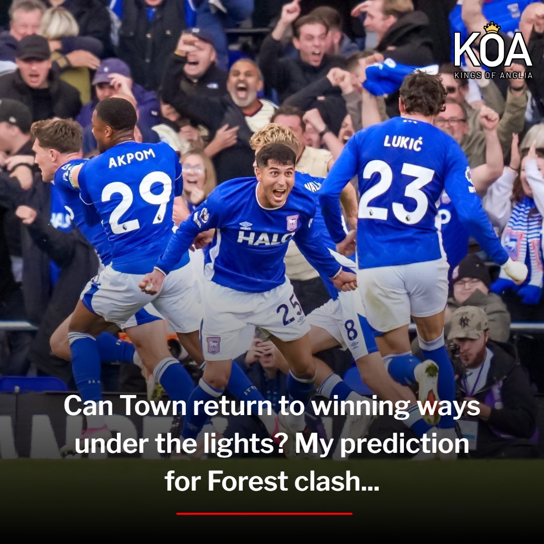 alexnljones's tweet photo. #itfc return to Portman Road, under the lights, to face #NFFC tonight.

Extra narrative with the return of former striker Liam Delap, this one feels like a significant game for both teams.

Talking points… 👇

https://t.co/OvNGSqKCIk https://t.co/wTNw19aj74