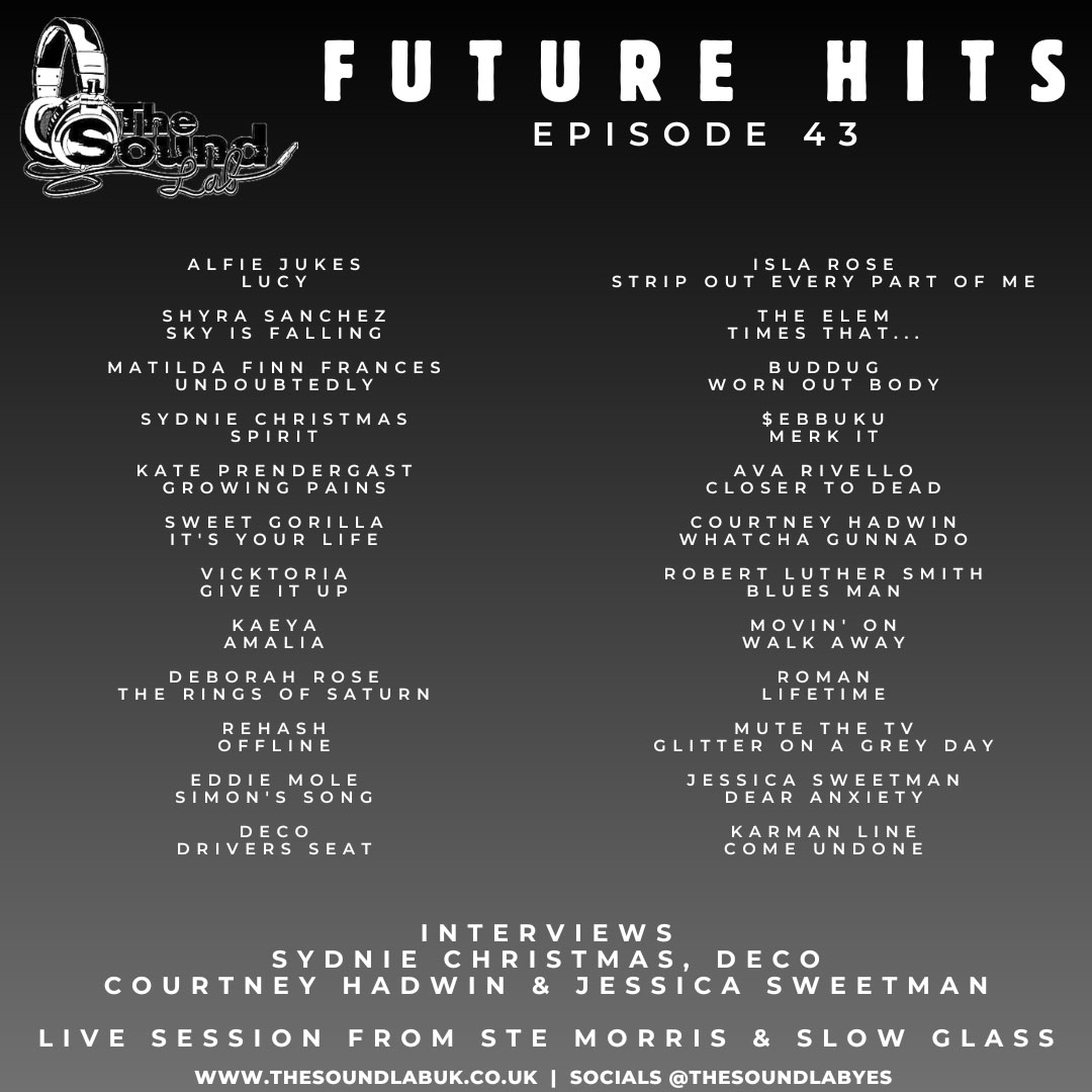 FutureproofPR's tweet photo. Check out the latest #FutureHits show fm @TheSoundLabYES to hear heartfelt #newsingle #Amalia fm @WarrenRecords' #singersongwriter @kaeyamusic 💥 Banging tunes, interviews &amp; live session - treat those ears why don't cha?! 👇😎

#KA26 @TheWarrenYP #acoustic
https://t.co/Qd2dpyoO7E https://t.co/Y6g6H26jIO