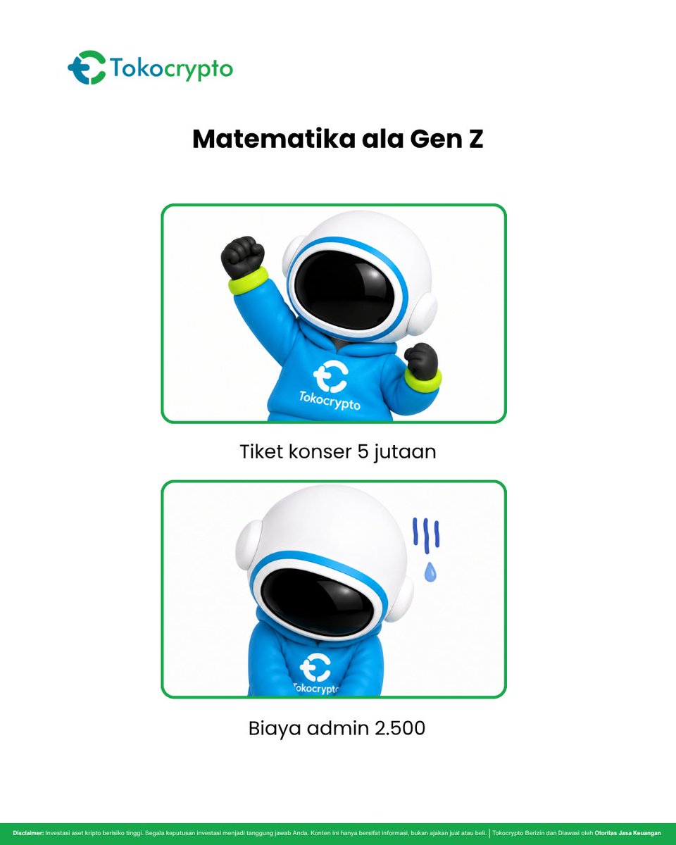 Tokocrypto's tweet photo. 💸 Matematika Gen Z emang beda!

Dari belanja sampai hiburan, semua punya budget sendiri. 
Kalau kamu, lebih pilih checkout barang atau investasi dulu nih? 👀

#Tokocrypto #ExchangeIndonesia https://t.co/xA3uJK6cce