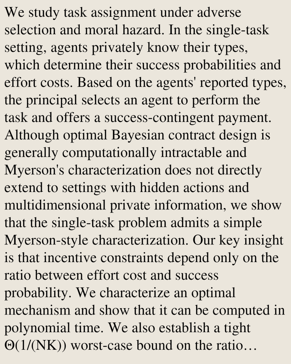 DO's tweet photo. Matching Tasks to Agents: Mechanism Design for Multi-Agent Contracts

Matteo Bollini, Matteo Castiglioni, Alberto Marchesi
https://t.co/Zv4TH9NMF8 [𝚌𝚜.𝙶𝚃] https://t.co/fDdstXpfN2