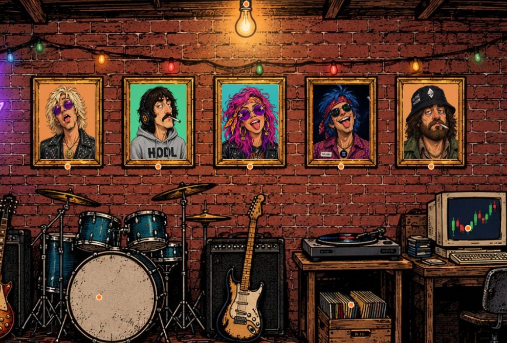 thecrytles's tweet photo. The garage is open. 🎸 https://t.co/BECiPpQWWu

Click everything. Play the jukebox. Don't touch the neon.

The jukebox runs on $CRYTLES, so we're handing some out:
🪙 $CRYTLES for 50 people
🖼 1 Crytle NFT
◎ 1 SOL

To enter:
1. Follow @thecrytles
2. Like + RT
3. Drop your SOL address below 👇