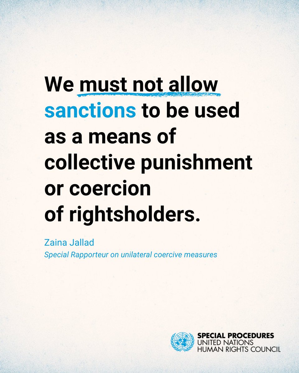 UN_SPExperts's tweet photo. Unilateral sanctions eroding multilateral cooperation and weakening intl. institutions entrusted with accountability &amp; justice, warns expert, Zaina Jallad. “These sanctions aim to intimidate, dismantle justice architecture &amp; create a chilling effect.”

https://t.co/ZDYBjWSw8G https://t.co/zPdXbwWnKa