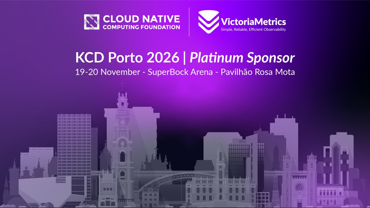VictoriaMetrics's tweet photo. Olá, Porto! Como estão?! 🇵🇹
#VictoriaMetrics is thrilled to be a Platinum Sponsor at @KCDPorto + #DevOps Days Portugal. 
📍 Super Bock Arena - Pavilhão Rosa Mota
📅 November 19-20
We look forward to connecting with the community, showcasing our latest innovations, and discussing everything from #metrics, #logs, and #traces to the latest in #OpenSource #observability.
And don’t miss these talks:

🎤 Tracking Cardinality Explosions In Flight

Presented by our Co-founder, @hagen1778, 
This talk is about estimating cardinality in flight, while the metrics are still streaming in. The estimator runs as a separate pipeline alongside the storage, not inside it. A small estimator maintains a HyperLogLog sketch for each label dimension and publishes the results as ordinary metrics in the Prometheus exposition format. It receives data over remote-write and is scraped like any other target.

🗓️ Thursday, November 19th at 10:40 AM CET
📍 Critical Manufacturing Room
https://t.co/7YSalz8WVf

🎤 Observing #Kubernetes Policies with Kyverno and VictoriaMetrics

Presented by our DevRel, @dianavtodea, and @TechTalkingMom

This talk presents a simple, technical workflow for observing Kubernetes policy behavior using Kyverno and VictoriaMetrics. Starting from a single validation policy, we show how policy evaluations and enforcement results are exposed as metrics, ingested into VictoriaMetrics and queried through a standard Prometheus-compatible API. A minimal dashboard is then used to inspect policy failures, affected namespaces and policy execution duration. The talk focuses on making policy enforcement observable using standard Kubernetes primitives and open metrics, without assuming prior experience with policy engines or observability systems.

🗓️ Friday,  November 20th at 09:40 AM CET
📍 Cleva Auditorium
https://t.co/n5tBEp0X4A

See you there! 🎉
https://t.co/y7Brl8FZVl

#TechEvents #Observability #MonitoringSolutions