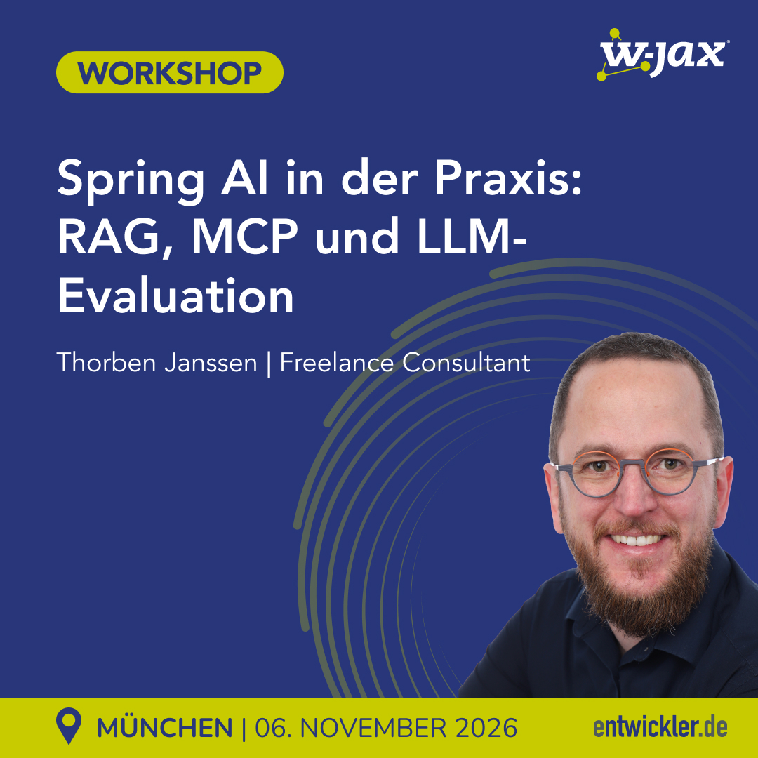 jaxcon's tweet photo. 🛠️ Zwei Workshops auf der W-JAX!

🚀 FeatureOps mit @melindafekete42 : Flags, Rollouts &amp; Kill Switches
🤖 Spring AI mit @thjanssen123 : RAG, MCP &amp; LLM-Evaluation

📍 München | 2.–6.11.

🔗 https://t.co/Dml5QFnxXe

#jaxcon https://t.co/jOdcMUV908