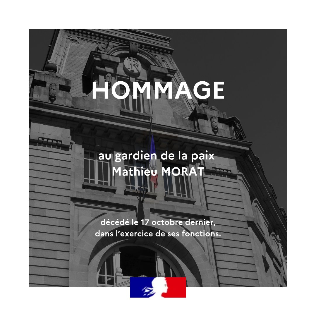 Prefet87's tweet photo. #Hommage | ⚫️ Maurice Barate, préfet de la #HauteVienne, a réuni les agents de la préfecture, pour observer une minute de silence en hommage au gardien de la paix Mathieu Morat. 

🇫🇷 Il est décédé le 17 octobre 2026, dans l'exercice de ses fonctions.

🕊️ Nos condoléances vont à ses proches, ainsi qu’à ses collègues policiers.
