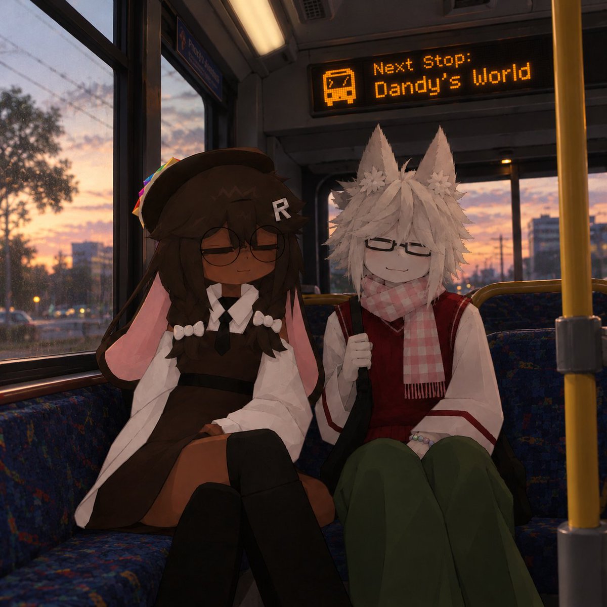 DitzyDoo144's tweet photo. Me &amp; Moot (@MateruAshi) on our way to Dandy's World, wish us luck pls https://t.co/BB542ynfJk