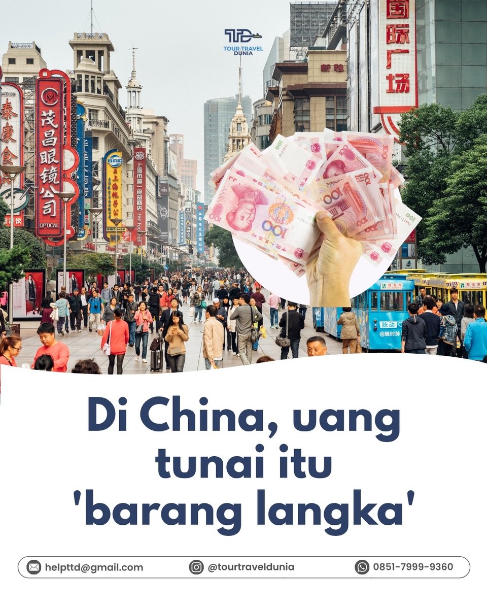 Andy2121Taylor's tweet photo. Ke China bawa cash banyak? Belum tentu kepakai. Di sana, bayar pakai HP sudah jadi keseharian. Tetap siapkan sedikit RMB untuk cadangan. Kamu tim cash atau cashless? https://t.co/ZYaASMEqAR