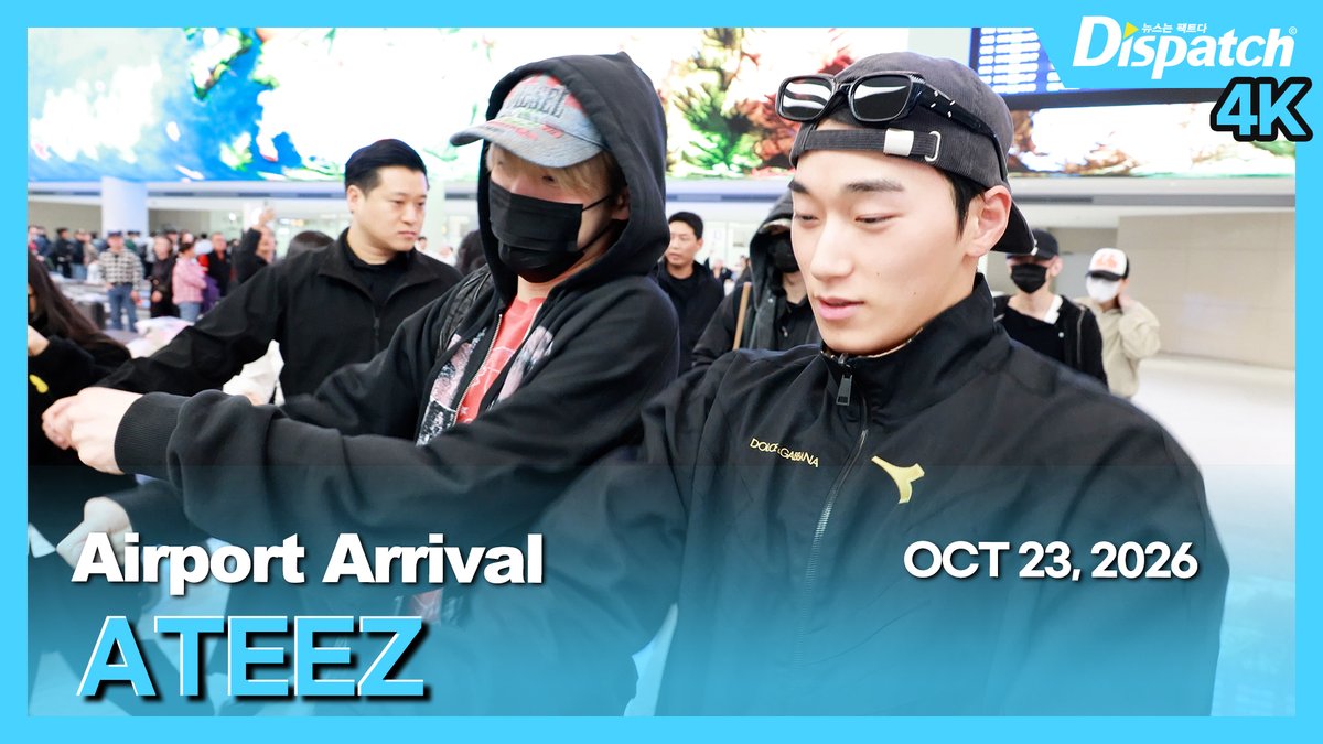 Dicon_korea's tweet photo. [🎥] '에이티즈(ATEEZ)' 인천국제공항 입국

https://t.co/pQGjxRYiMZ

#에이티즈 #ATEEZ #홍중 #성화 #윤호 #여상 #산 #민기 #우영 #종호 #HONGJOONG #SEONGHWA #YUNHO #YEOSANG #SAN #MINGI #WOOYOUNG #JONGHO #공항패션 #공항 #입국 #airport #arrival #DIPE #디스패치 #dispatch https://t.co/MQoqdVL4sb