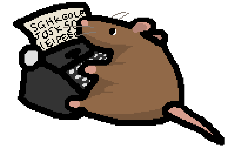 PigeonGod39's tweet photo. Daily Rats for no reason
(Rattober Day 23)
Day 840: Typewriter Rat #rat #pixelart #rattober #rattober2026 https://t.co/bmNZTmL8JL