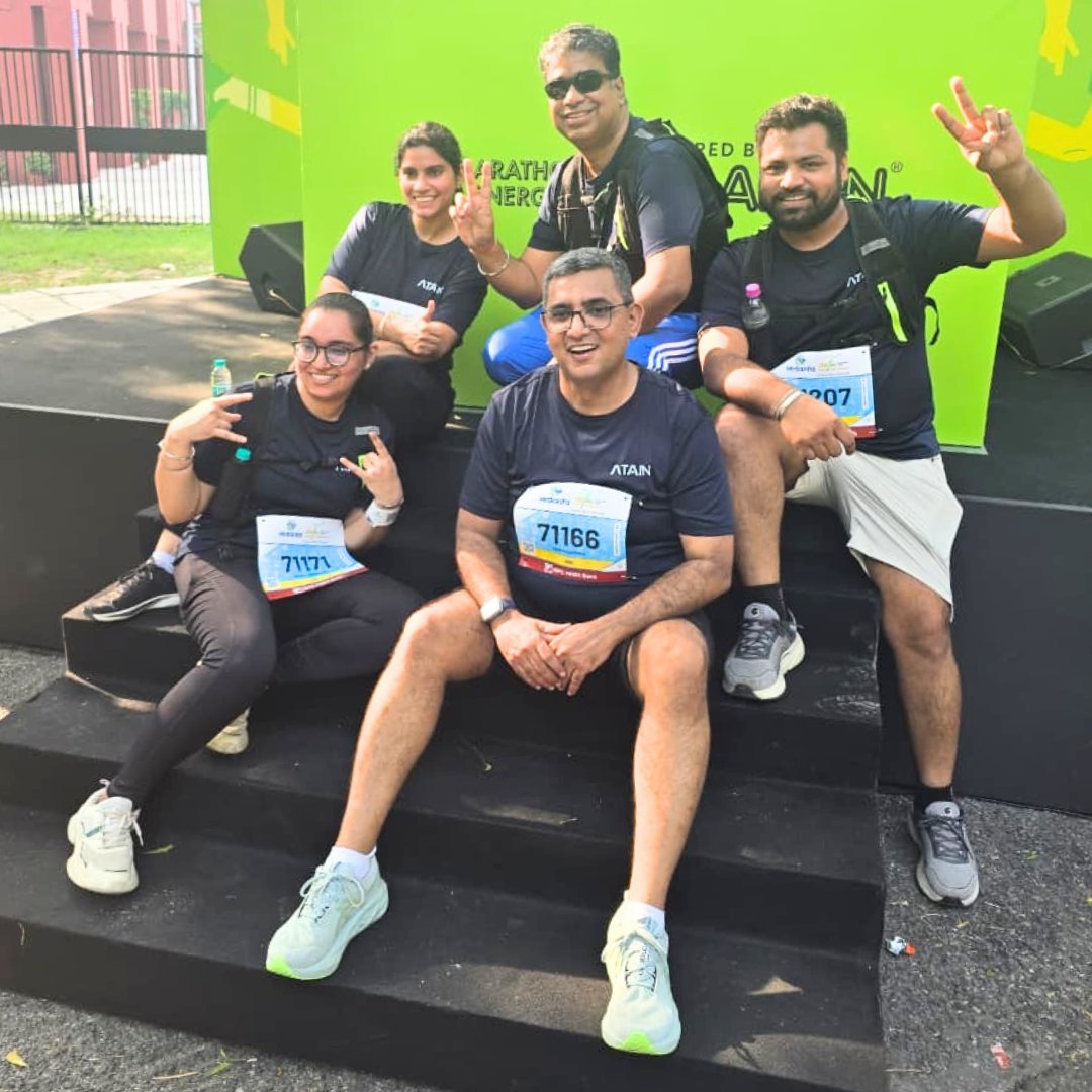 Go_Atain's tweet photo. Our Atainers brought their energy and enthusiasm to the Vedanta Delhi Half Marathon, championing wellbeing while supporting Give Me Trees Trust’s mission for a greener future. 

#VDHM2026 #HalfMarathon #GiveMeTrees #TeamSpirit #Atain https://t.co/ue9KNsvla5