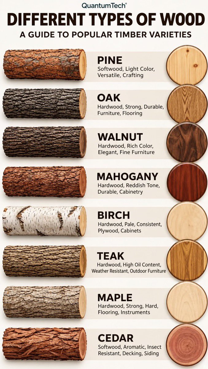 QuantumTech_X's tweet photo. Some woods are built for everyday projects, others for lasting strength and beauty. 
Oak stands out as one of the strongest and most durable for furniture and flooring. 

What’s your preferred wood when durability matters most? https://t.co/X2fTbnF4kv