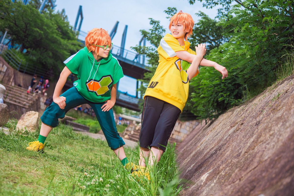 Ryoou01's tweet photo. コスプレ/cosplay/
THE IDOLM@STER SideM/
⚽️💚💛
「よーし、負けないからな！」

📸:ぺちこさん

#アコスタみのおキューズモール
#315cos https://t.co/KFAYYsdO7o