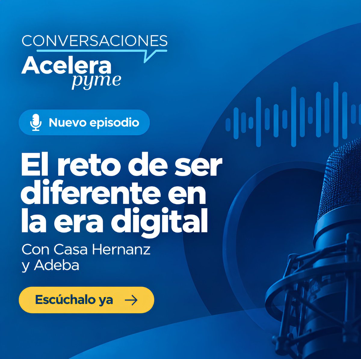 SPEGC's tweet photo. ¿Te cuesta destacar en un mercado cada vez más digitalizado y competitivo? Construir una propuesta de valor única es la clave para atraer clientes y consolidar un negocio 💡📈

En el nuevo podcast ‘El reto de ser diferente en la era digital’ de @Acelerapyme se analiza cómo afrontan la digitalización, la diferenciación y la venta online dos firmas con trayectorias opuestas ✨

Durante la sesión podrás escuchar cómo se abordaron pautas estratégicas para encontrar un factor diferencial propio en pleno auge de la inteligencia artificial, conectar con el cliente desde la autenticidad y adaptar los procesos comerciales sin renunciar a la esencia de marca 🎙️

👥 Dirigido a PYMES, autónomos, emprendedores y profesionales que buscan mejorar su estrategia de posicionamiento y diferenciación.

🌐 Ya disponible👇 
https://t.co/cNMImx95of