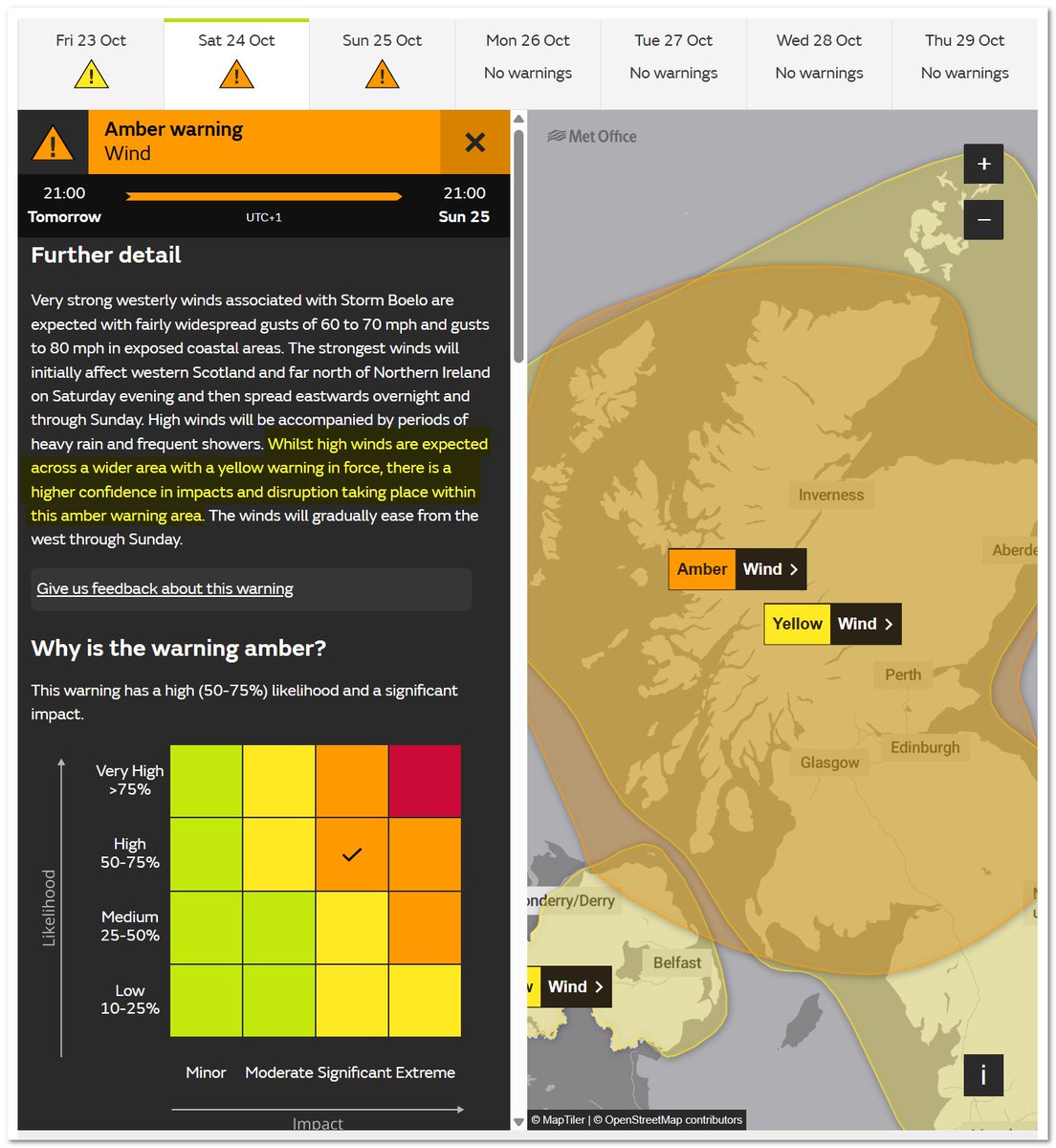 williemossop's tweet photo. @metoffice Finally the UKMO have managed to spit out an AMBER warning🤪
A rather oddly worded warning.
Notice how UKMO warnings are based on GUSTS ALONE.
They never mention MEAN speeds or GALES.
I like the Met Eireann approach who state both using the Beaufort scale.
#ukweather #Boelo https://t.co/fvSxlgTevW