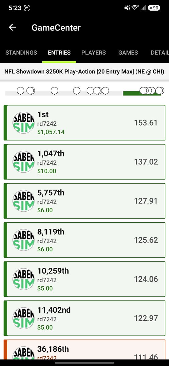 RyanD845845's tweet photo. Thanks @SaberSim. Always great to wake up to a win. https://t.co/pcj15JAR2A
