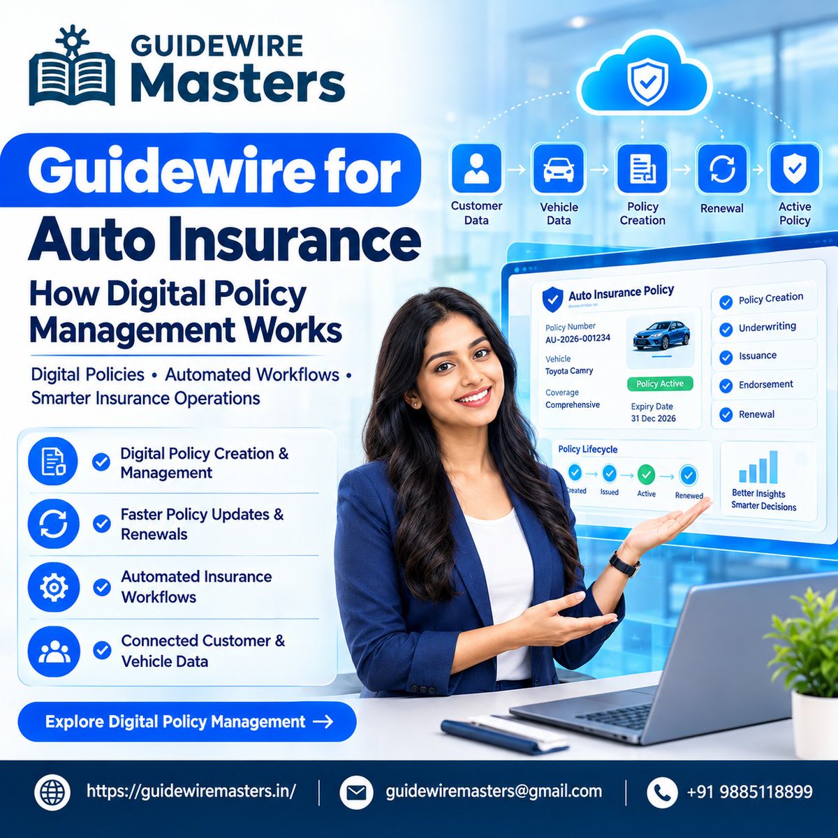 guidewiremaster's tweet photo. Developer mindset: โManual work ni automate cheyyaliโฆ appude real upgrade!โ
Auto insurance lo digital policy management helps streamline policy creation, updates, endorsements & renewals.
๐ https://t.co/gAJgqGg5RT
#Guidewire #PolicyCenter #InsuranceTech #ITCareers https://t.co/k82KtDcrKM