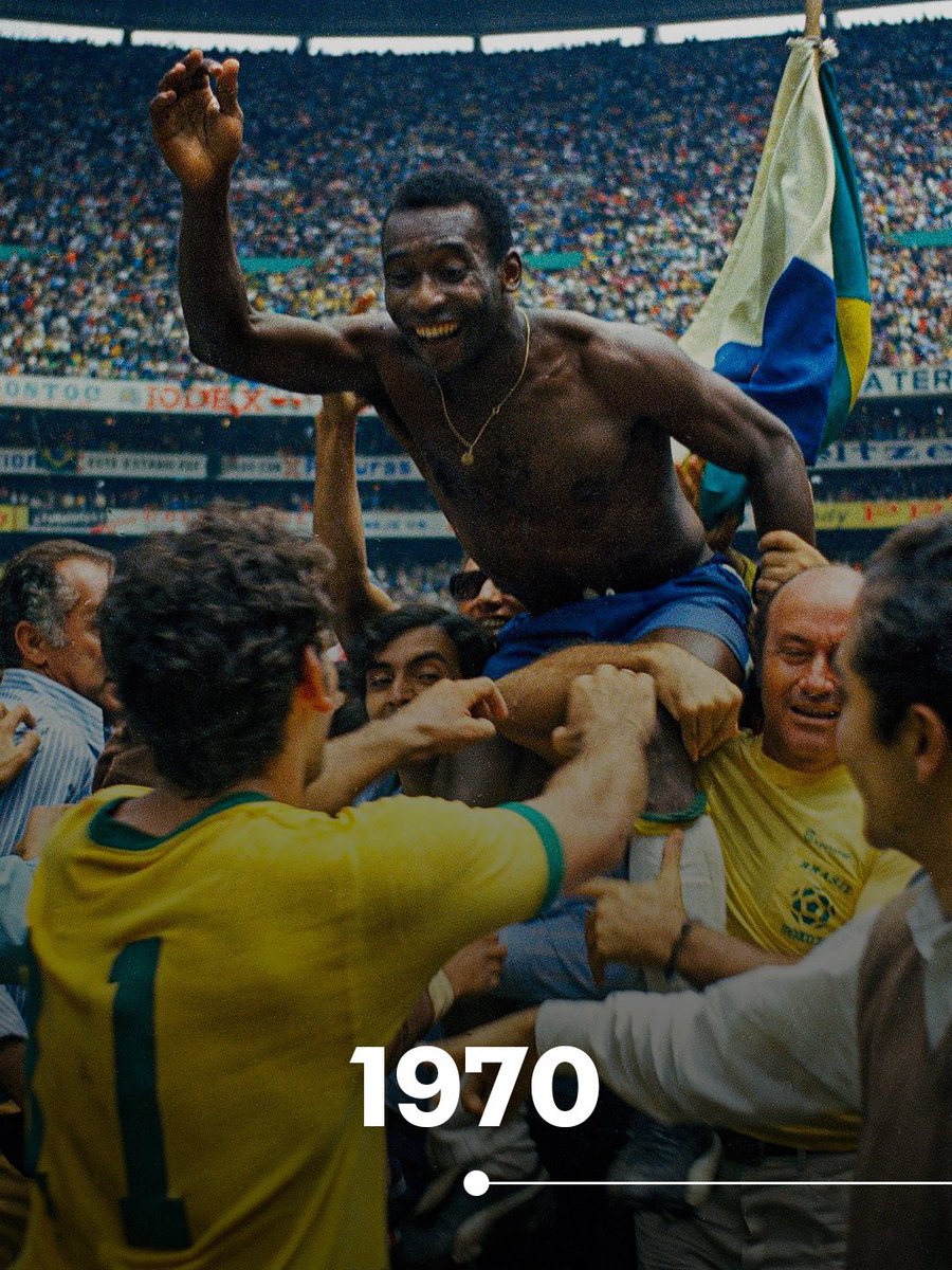 FIFAWorldCup's tweet photo. Remembering Pelé, the only player to win the #FIFAWorldCup three times 🇧🇷💫 https://t.co/xrN2uuVgVK