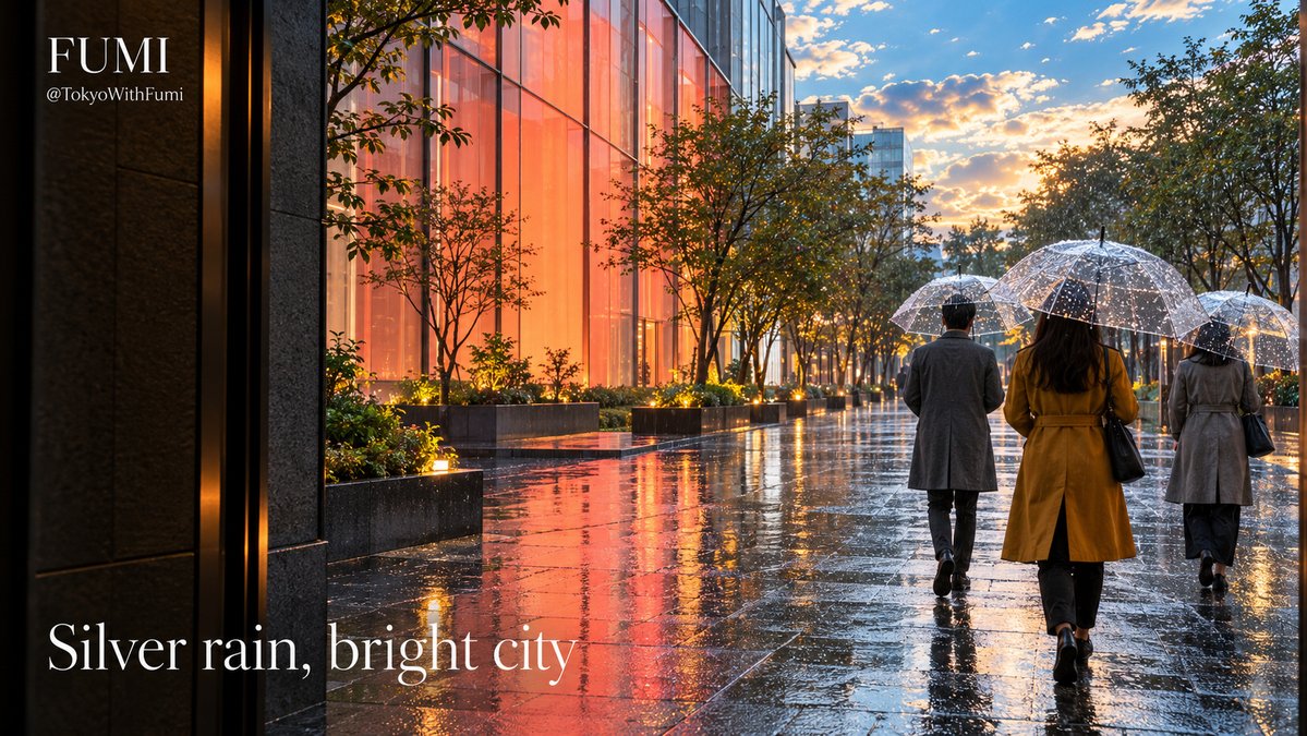 TokyoWithFumi's tweet photo. ☔

Rain can give Tokyo a whole new set of reflections.

From a sheltered spot, watch umbrellas pass and colours stretch across the paving. A wet afternoon can be worth remembering for its own light, especially when there is no hurry to move on.

#FumiJapan https://t.co/PRlnqo65cS