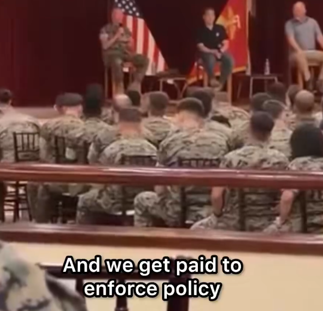 ViceLitty's tweet photo. The myth of American soldiers defending the homeland valiantly and being brave warriors is so over bro it's insane

No, you get paid to enforce policy, your superior just said so
Doesn't matter if that policy is heinous and the troops don't endorse it

Just go do your job now goy https://t.co/dnvbPOAflu