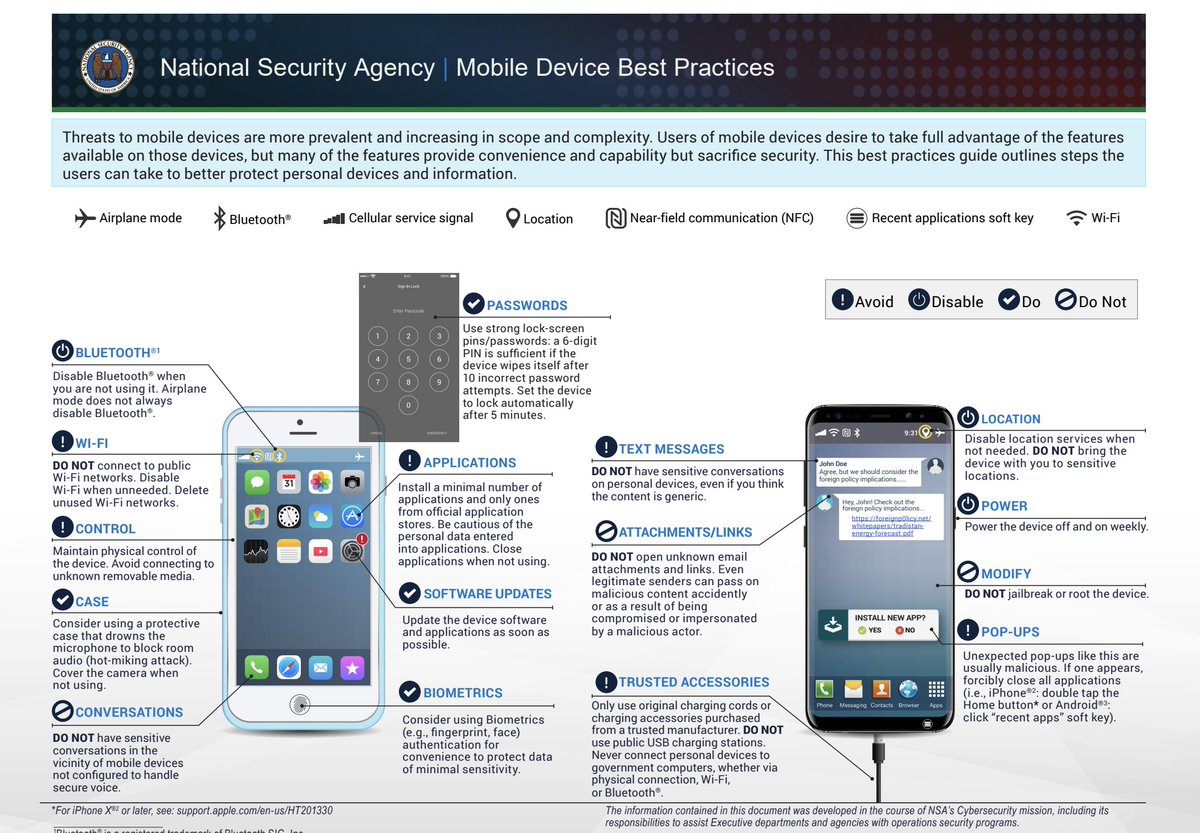 PabloSabbatella's tweet photo. De hecho, lo que contó Pedro Sanchez, es cierto: reiniciar tu celular todos los días es una buena medida de seguridad, ya que hay muchos malware que luego de infectar el dispositivo, pierden persistencia (o sea la posibilidad de seguir activos) si el dispositivo es reiniciado y debe ser nuevamente infectado. De hecho esta es una de las recomendaciones de la NSA con respecto a seguridad de dispositivos mobile. Si bien afecta más que nada a high targets que son targeteados por sistemas sofisticados tipo Pegasus / Predator, es una buena medida para todos.