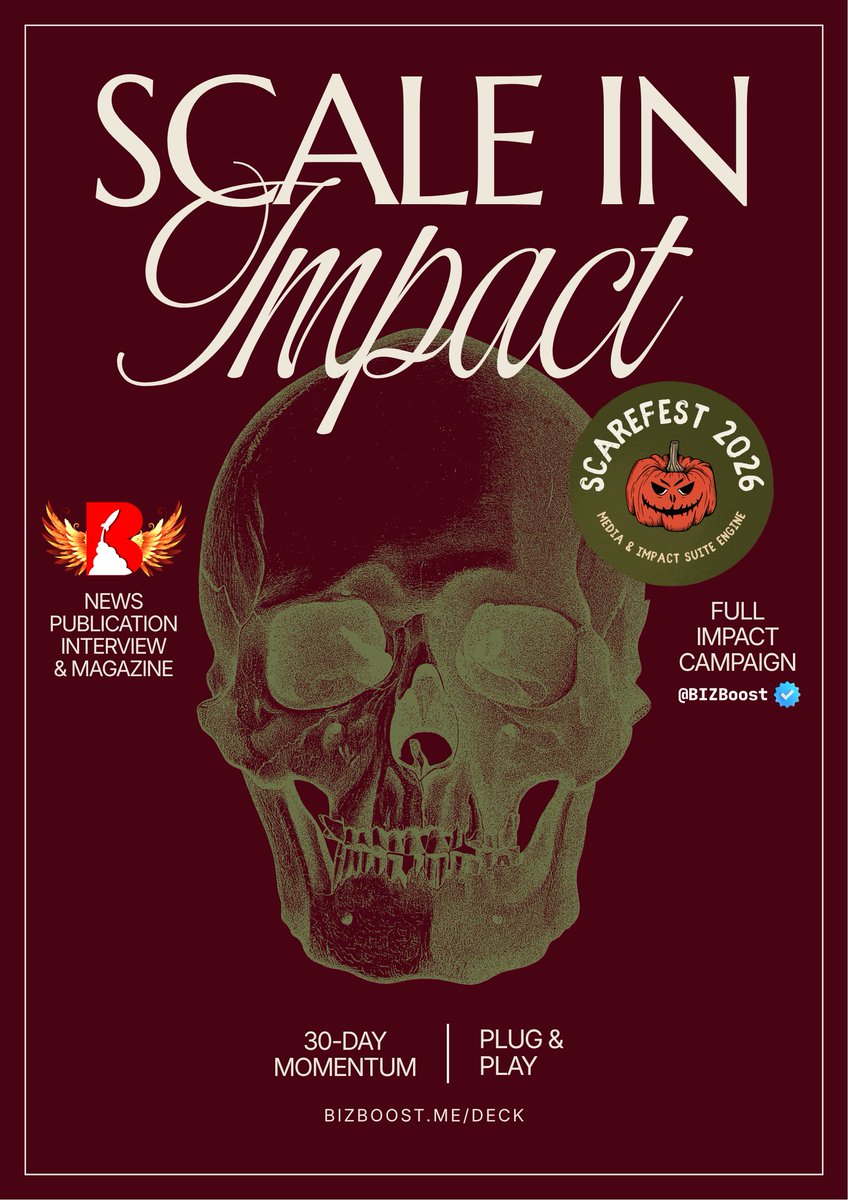 BIZBoost's tweet photo. Scary good reach. Zero effort required. 🎃⚡️

🔗Visit https://t.co/ZkIleDscZu to claim your spot!

Scale your impact &amp; authority with ScareFest 2026. Get featured in BIZBoost news publication, interview, and magazine with our plug-and-play 30-day momentum campaign. https://t.co/c4tcvXhSYN
